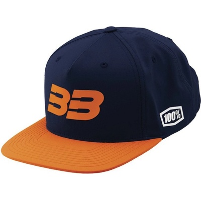 100% BB33 Snapback modrá/oranžová