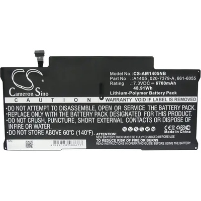 Cameron Sino Батерия за лаптоп Apple MacBook Air 13" A1466 2012 LiPo 7, 3V 6700mAh CAMERON SINO (CS-AM1405NB)
