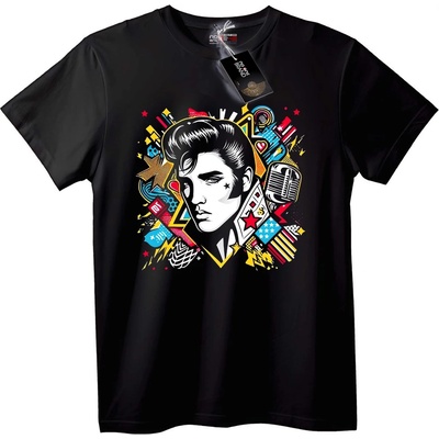 NOONEBRAND Тениска Elvis Рок легенда - 6XL, White