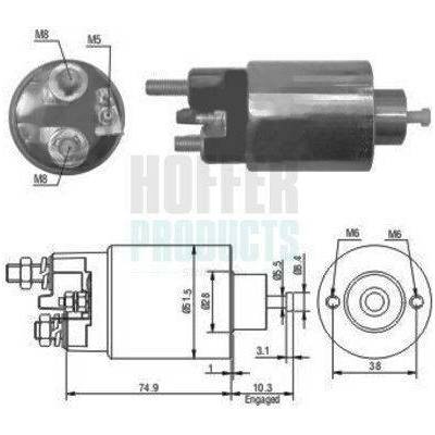 Elektromagnetický spínač, startér HOFFER 46029