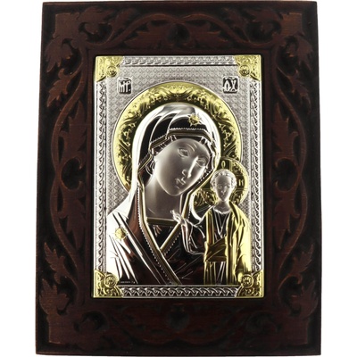 Богородица с младенец на дърворезба (18048-5a)