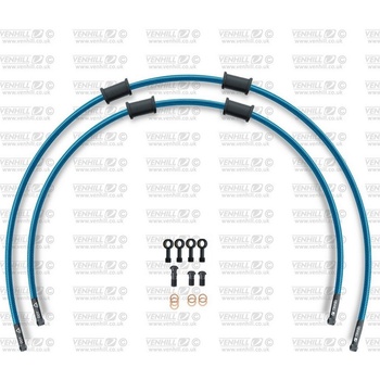 Venhill RACE -predok-sada Venhill POWERHOSEPLUS BMW-11004FB-TB (2 hadice v sade) priehľadné modré hadice, čierne koncovky