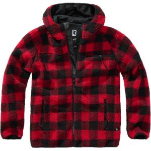 Brandit Яке с качулка от полар Brandit Teddyfleece Worker, червено/черно (5024.41)