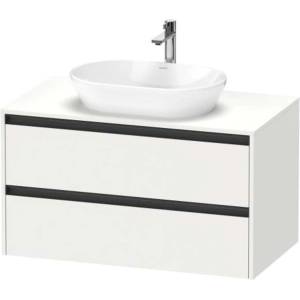 Duravit Ketho. 2 - Шкафче за умивалник с отвор 57x100x55 см, 2 чекмеджета, матово бяло K24896018180000 (K24896018180000)