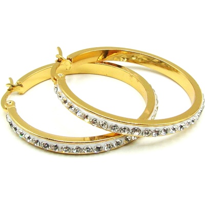 OceloveSperky1 Dámské Náušnice KRUHY GOLD 35 mm z Chirurgické oceli NS260182