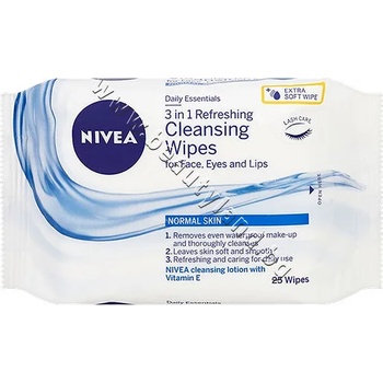 Nivea Почистващи мокри кърпички Nivea Daily Essentials 3-in-1 Refreshing, p/n NI-81121 - Почистващи мокри кърпички 3-в-1 за нормална кожа (NI-81121)