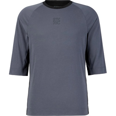 Stoic Мъжка фланелка с къс ръкав за колоездене Stoic PerformanceMerino LofsdalenSt. MTB 3/4 Shirt Cycling jersey - Ink Grey / Black - размер XL (056-4034-0214)