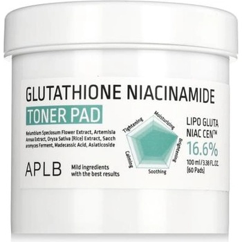 APLB Glutathione Niacinamide Toner Pad освежаващ тоник тампони с глутатион и ниацинамид 60 бр унисекс