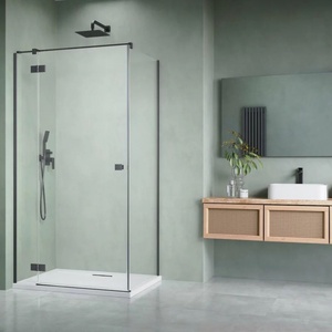 Radaway Квадратна душ кабина с люлееща се врата Radaway Essenza KDJ 110x110 см GunMetal матово-прозрачно покритие лява (1385041-92-01L+1384053-01-01)