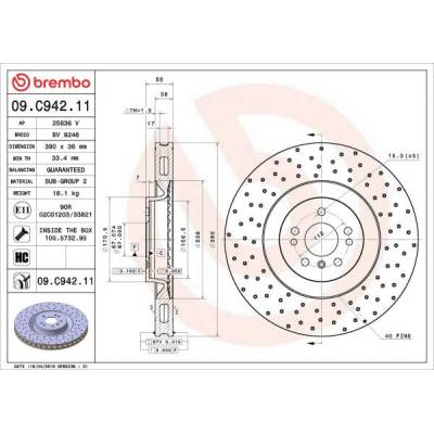 BREMBO Brzdový kotúč 09C94211