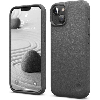 elago Pebble Case - удароустойчив силиконов (TPU) калъф за iPhone 13 (тъмносив)