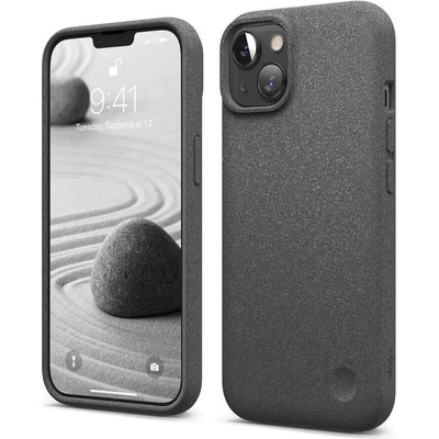 elago Pebble Case - удароустойчив силиконов (TPU) калъф за iPhone 13 (тъмносив)