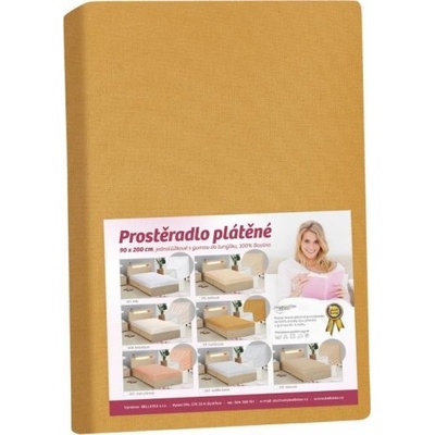 Bellatex Prostěradlo plátěné hořčicové 90x200
