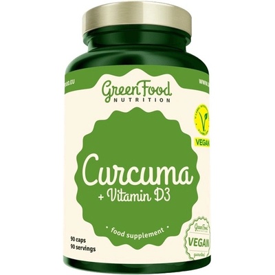 GreenFood Curcuma Kurkuma + Vitamín D3 90 kapsúl