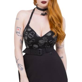 KILLSTAR Топ дамски KILLSTAR - Dixie Halter - Black/Grey - KSRA013156