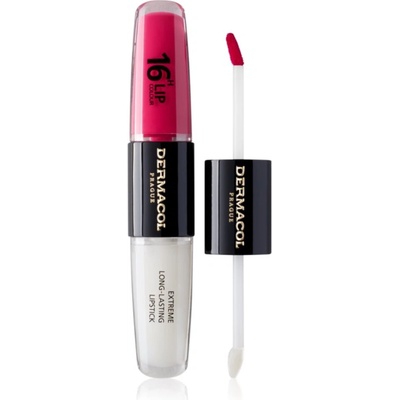 Dermacol 16H Lip Colour дълготрайно червило и гланц за устни цвят 08 Pink Tastic 2x4ml
