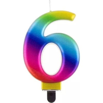 Godan Рожденденска свещ във формата на дъга, 8 см - 6 бр (pf-scg6)