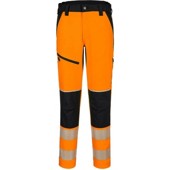 PORTWEST Kalhoty T140 PW3 Hi-Vis Stretch Trouser do pasu reflexní POR-T140OBRM Oranžová/černá