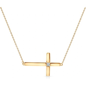 SAVICKI Колие с кръст Savicki: злато, диаманти