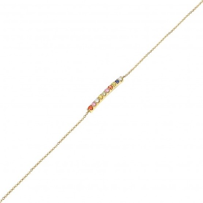 Gems náramek Valencia žluté zlato s brilianty a barevnými safíry 3844181-0-19-92