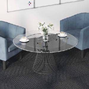 vidaXL Килимна плочка Средно сиво с ивици 50 x 50 cm 36 бр. ПП и Битум (42032443)