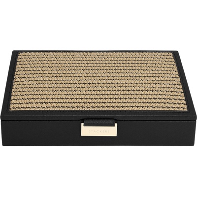 Stackers Raffia classic кутия за бижута, черна, с капак (76758)