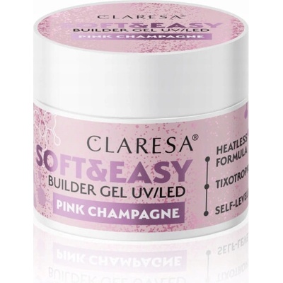 Claresa Artrozne Soft Easy Builder gel Uv Led blikající růžová 90g