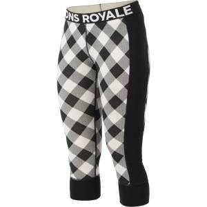 Mons Royale Дамско мериносово термобельо Mons Royale Women's Cascade Merino Flex 200 3/4 Legging Merino base layer - Check / Black (115-1395-0813)