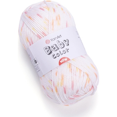 Yarn Art příze Baby Color 215 žlutá, oranžová, červená na smetanové