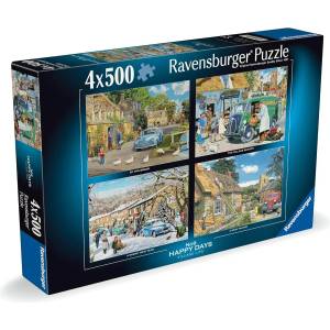Ravensburger - Puzzle 4x500 Happy Days Collection No. 9, Village Life - 500 piese