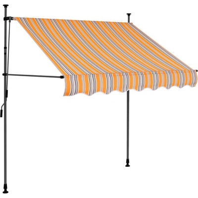 zahrada-XL Ručně zatahovací markýza s LED světlem 100 cm žlutomodrá