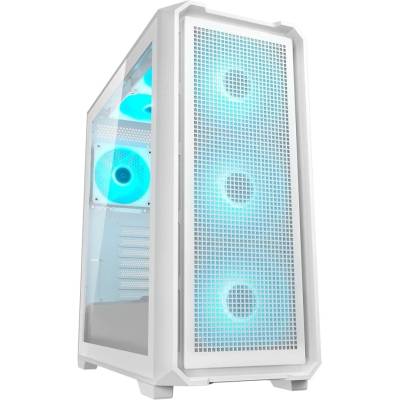 Кутия Cougar MX600 Air Pro White, E-ATX/ATX/mATX/Mini-ITX, 2x USB 3.0, 1x USB-C, 5x 140mm + 1x 120mm ARGB вентилаторa, с прозорец, бяла, без захранване (CGR-2SC9W-PRO)