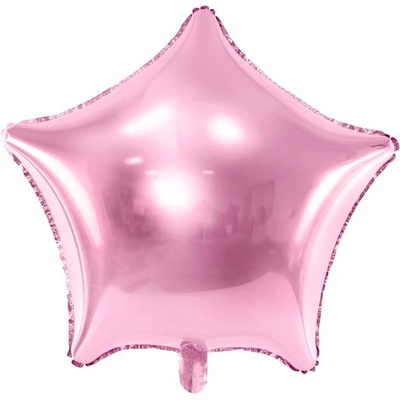 PartyDeco Balonek fóliový hvězda růžová světlá 48 cm
