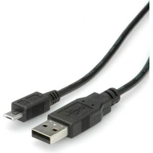 Roline Кабел USB 2.0 A - Micro USB B, 3 м, черен 11.02. 8755-10 (11.02.8755-10)