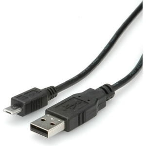 Roline Кабел USB 2.0 A - Micro USB B, 3 м, черен 11.02. 8755-10 (11.02.8755-10)