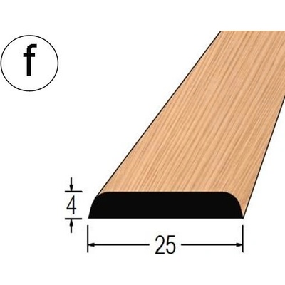 Lišta krycí dub fólie 25x4mm, délka 240cm
