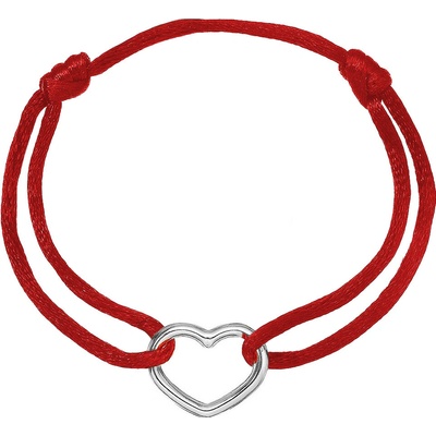 Kabbalah náramek se stříbrným srdcem 13093.3 red