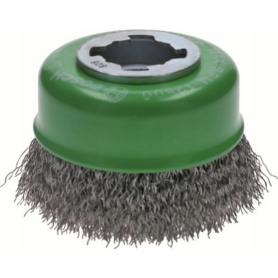 Hrncový ocelový kartáč na nerez pro úhlové brusky se systémem X-LOCK Bosch Clean for Inox - 75mm, 0.3mm, vlnitý drát (2608620728)