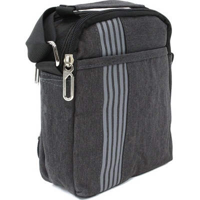 Tmavě šedá menší pánská praktická zipová crossbody taška Erick
