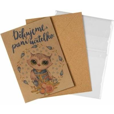 Přáníčko BeBechy – recyklovaný papír – Učitelka