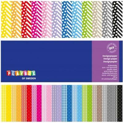 Playbox Barevné papíry oboustranné 24 listů 305 x 305 mm