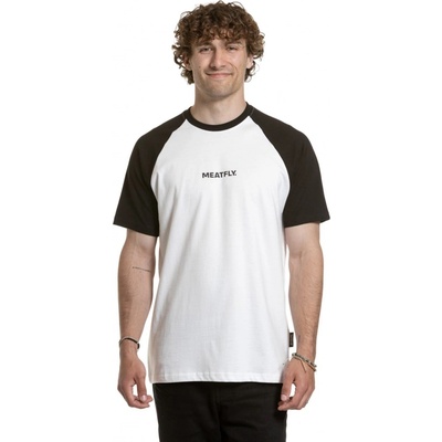 Meatfly pánské Tričko Ozzy Raglan white black bílá