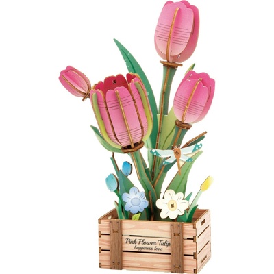 Wiky kreativita Stavebnica 3D drevená Tulipán 21 cm
