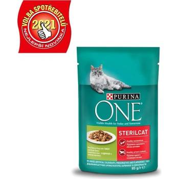 Purina One Cat SterilCat mini filetky s morkou a zelenými fazuľkami v šťave 85 g