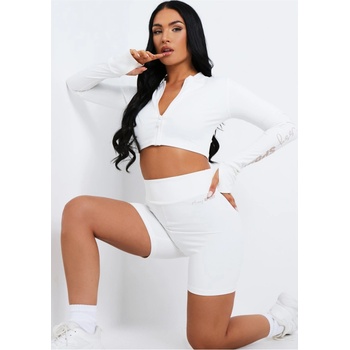 Image 1 of Missy Empire Къси панталони Missy Empire Missy Sport Ruched Bum Gym Shorts - Cream
