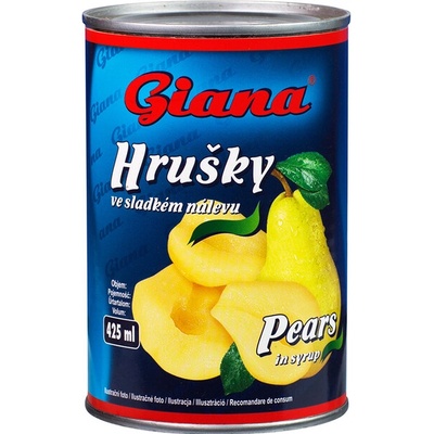 Giana Hrušky lúpané, polené v mierne sladkom náleve 410 g