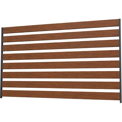Sada pro výrobu hliníkového plotového pole 2 m x 1,2 m, lamely 100x16 mm, dřevodekor TEPIRA (Ořech), se strukturou