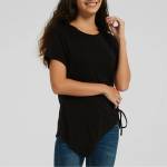 Be You Тениска Be You Women's Ruched Side Regular Fit T-Shirt - Black