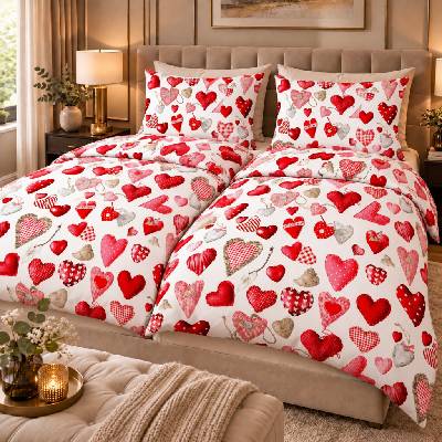 TiaHome Obliečky bavlna Deluxe 3D Láska biela 70x90 140x200