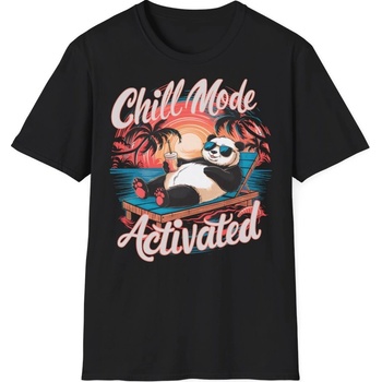 Relaxační tričko s potiskem Chill Mode Activated unisex Softstyle Black